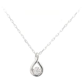 & Other Stories-K18WG Diamond Necklace 18K White Gold in Great Condition-Silvery