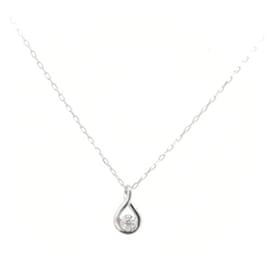 & Other Stories-K18WG Diamond Necklace 18K White Gold in Great Condition-Silvery