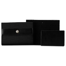 Versace-Carteira bifold Gurkha Medusa vintage Versace em lona e couro preto em ótimo estado-Preto