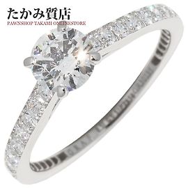 Graff Diamond Ring Pt950 0.51ct Solitaire Size 9 in Great Other