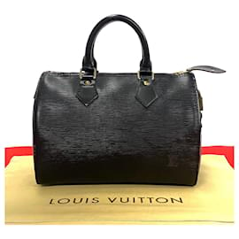 Louis Vuitton-Louis Vuitton Speedy 25 Leather Handbag M59032 in Very Good Condition-Black