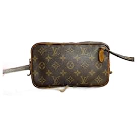 Louis Vuitton-Sac bandoulière en toile Louis Vuitton Pochette Marly Bandouliere M51828 en très bon état-Marron