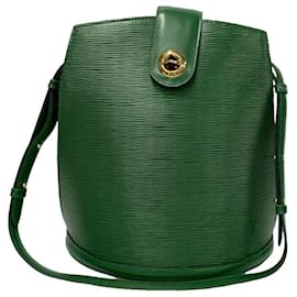 Louis Vuitton-Louis Vuitton Cluny Leather Shoulder Bag M52254 in Very Good Condition-Green