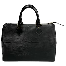 Louis Vuitton-Louis Vuitton Speedy 25 Leather Handbag M43012 in Very Good Condition-Black