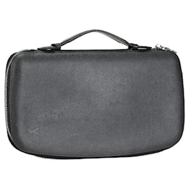 Louis Vuitton-Louis Vuitton Taiga Organizer Atoll NM Long Wallet M30652 Black Leather in Very Good Condition-Black