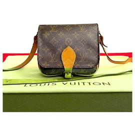 Louis Vuitton-Louis Vuitton Mini Cartouchiere Canvas Shoulder Bag M51254-Brown