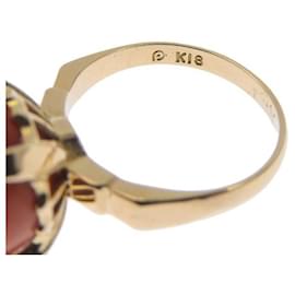 & Other Stories-Natural Coral Ring, K18 Yellow Gold, Coral Size 11.9mm, Women's Pre-owned Ring Size 9.5  in Excellent Condition-Golden