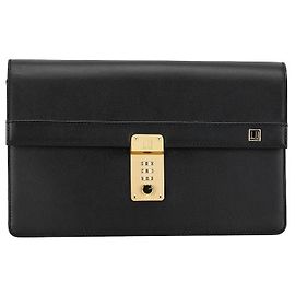 Alfred Dunhill Dunhill Leather Clutch Bag in Very Good Condition Black
