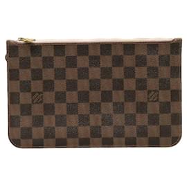 Louis Vuitton-Pochete Louis Vuitton Damier Neverfull MM Rose Ballerine N41603 em couro PVC marrom em muito bom estado-Marrom