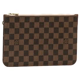 Louis Vuitton-Pochete Louis Vuitton Damier Neverfull MM Rose Ballerine N41603 em couro PVC marrom em muito bom estado-Marrom