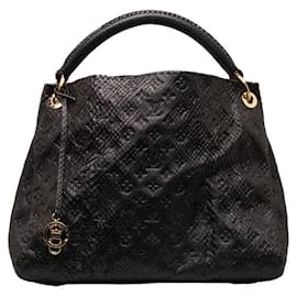 Louis Vuitton-Sac à main Louis Vuitton Monogram Python Artsy MM N90885 en cuir PVC noir en très bon état-Autre