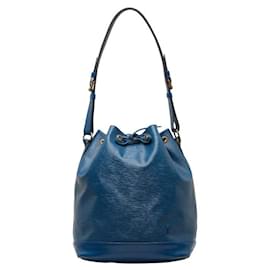 Louis Vuitton-Sac à épaule en cuir Louis Vuitton Noe M44005 en bon état-Bleu