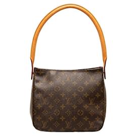 Louis Vuitton-Bolso de hombro Louis Vuitton Monogram Looping MM M51146 de cuero PVC marrón en buen estado-Castaño