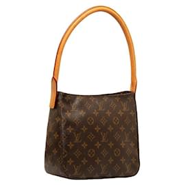 Louis Vuitton-Sac à épaule Louis Vuitton Monogram Looping MM M51146 en cuir PVC marron en bon état-Marron