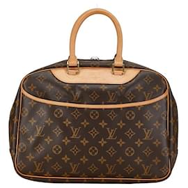 Louis Vuitton-Borsa a mano Louis Vuitton Monogram Deauville M47270 in PVC marrone in buone condizioni-Marrone