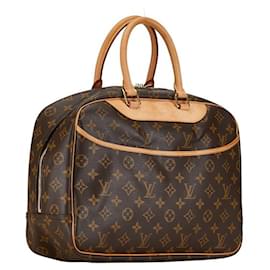 Louis Vuitton-Borsa a mano Louis Vuitton Monogram Deauville M47270 in PVC marrone in buone condizioni-Marrone