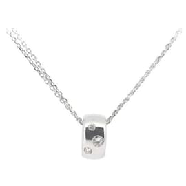 & Other Stories-K18WG Diamond Necklace 0.07ct White Gold in Great Condition-Silvery