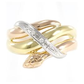 & Other Stories Anello in oro con motivo di serpente D0.015ct per donne - Platino PT900/oro giallo K18/18PG, diamante - Taglia 13 Altro
