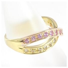 & Other Stories-Bague en or jaune K18 avec saphir rose 11,5 en excellent état-Doré