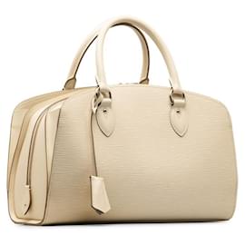 Louis Vuitton-Bolso de mano de cuero Louis Vuitton Epi Pont Neuf PM M5907J en muy buen estado-Blanco