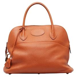 Hermès-Sac à main Hermes Polide 31 Sac à épaule Orange Clemence en très bon état-Orange