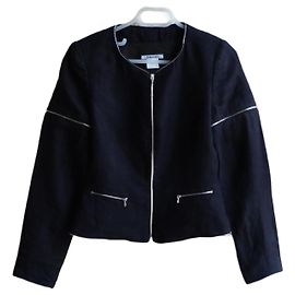 Georges Rech Black Linen Short Jacket Black Silvery