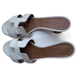 Hermès Oasis mules white leather size 40 White