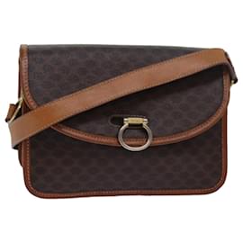 Céline-CELINE Macadam Canvas Shoulder Bag Brown Auth 80062-Brown