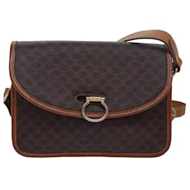 Céline-CELINE Macadam Canvas Shoulder Bag Brown Auth 80062-Brown