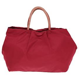 Prada-PRADA Borsa a mano in nastro di nylon rosa Auth 78261-Rosa