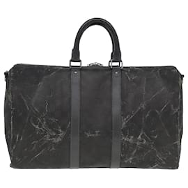 Louis Vuitton-LOUIS VUITTON Sac Keepall Bandoulière 45 Damier Carbon Noir N41324 Auth bs15288-Noir