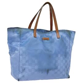 Gucci-GUCCI GG Canvas Tote Bag Blue 282439 Auth 78251-Blue