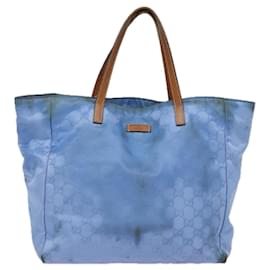 Gucci-GUCCI GG Canvas Tote Bag Blue 282439 Auth 78251-Blue