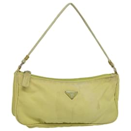 Prada-PRADA Accessory Pouch Nylon Lime Yellow Pink Auth bs15411-Golden