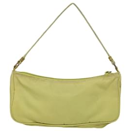 Prada-PRADA Accessory Pouch Nylon Lime Yellow Pink Auth bs15411-Golden