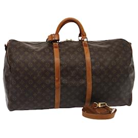 Louis Vuitton-LOUIS VUITTON Monogram Keepall Bandouliere 60 Bolsa Boston M41412 LV Auth 79095-Monograma