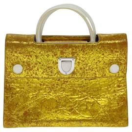 Christian Dior-Borsa a mano Christian Dior in pelle 2 vie oro Auth 79134-D'oro