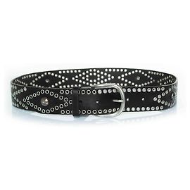 Cinto de couro com studs em forma de diamante da Isabel Marant Preto