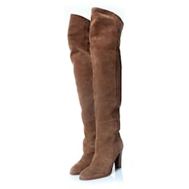 SéZane-Sezane, Taupe suede annaelle over knee boots-Brown
