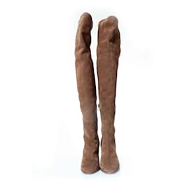 SéZane-Sezane, Taupe suede annaelle over knee boots-Brown