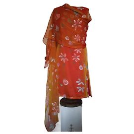 Autre Marque Robe tubulaire avec châle Multicolore Orange Fuschia