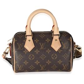 Louis Vuitton-Louis Vuitton Bandolera Speedy 20 en Lona Monograma Negra-Castaño