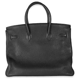 Hermès-Hermès Birkin 35 in pelle Clémence nera PHW-Nero