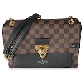 Louis Vuitton-Louis Vuitton Lona Damier Ébano Negro Vavin PM-Castaño