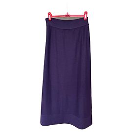 Sonia Rykiel Long Wool Skirt Size 40 Purple