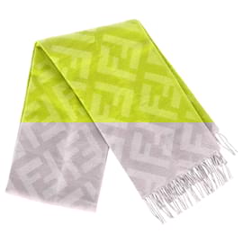 Fendi-Fendi FF Scarf in Green Cashmere-Green