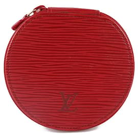 Louis Vuitton-Louis Vuitton Epi Ecrin Bijoux Estuche de Joyería Bolsa Vanity de Cuero M48227 en Muy Buen Estado-Roja