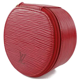 Louis Vuitton-Louis Vuitton Epi Ecrin Bijoux Estuche de Joyería Bolsa Vanity de Cuero M48227 en Muy Buen Estado-Roja