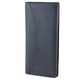 Louis Vuitton-Louis Vuitton Portefeuille Brazza Leather Long Wallet M60615 in Very Good Condition-Blue