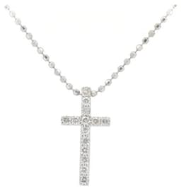 & Other Stories Collana in diamante Vendome Aoyama Cross 0,12 ct K18WG Argento